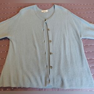 Madewell 100% Cashmere Light Blue Cardigan Sweater